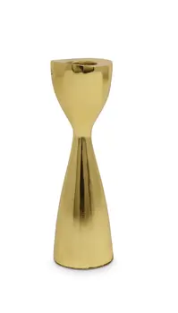 6" Gold Stainless Steel Tabletop Taper Candlestick