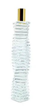 12" Clear And Gold Twisted Crystal Tabletop Taper Candlestick