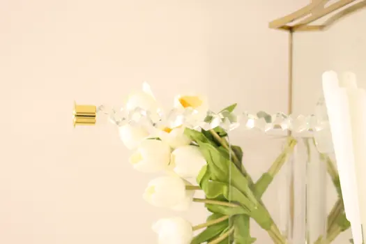11" Gold Crystal Abstract Tabletop Candle Holder For Wedding
