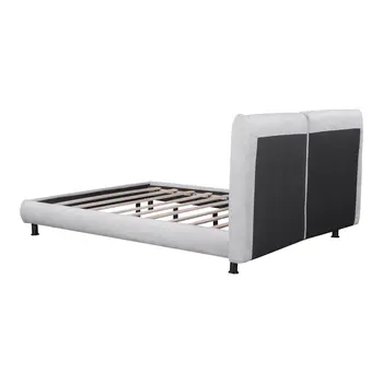 Light Gray Tufted Upholstered Queen Bed Frame