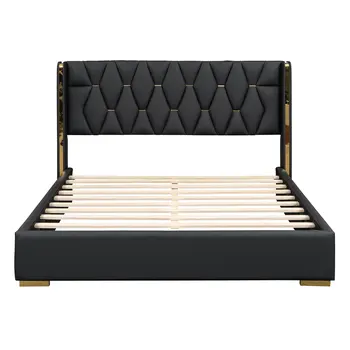 Black Tufted Upholstered Twin Bed Frame