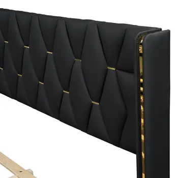 Black Tufted Upholstered Twin Bed Frame