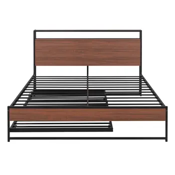 Black Metal Queen Bed Frame With Trundle