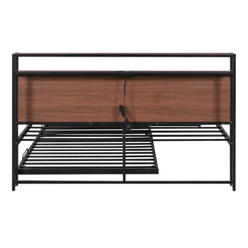 Black Metal Queen Bed Frame With Trundle