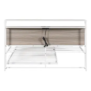 White Metal Queen Bed Frame With Trundle