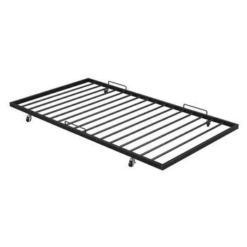 Black Metal Full Day Bed With Trundle