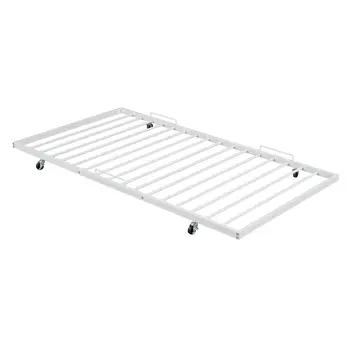 White Metal Full Day Bed With Trundle