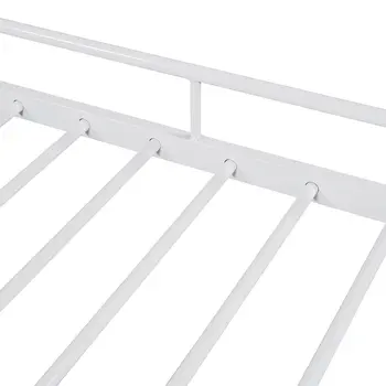 White Metal Full Day Bed With Trundle