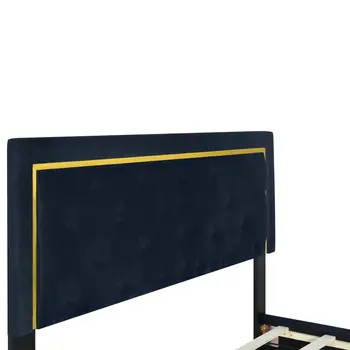 Black Tufted Velvet Upholstered Queen Bed Frame