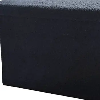 30" Black Boucle Storage Ottoman