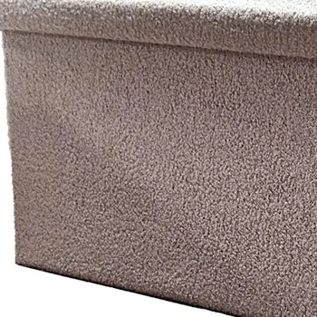 30" Taupe Boucle Storage Ottoman