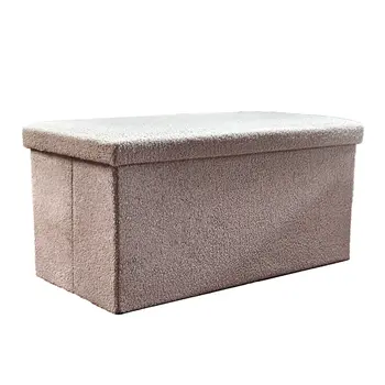30" Taupe Boucle Storage Ottoman