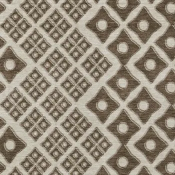 3' X 5' Brown And Beige Geometric Washable Indoor Outdoor Area Rug
