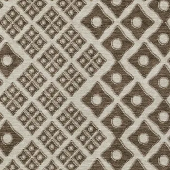8' X 10' Brown And Beige Geometric Washable Indoor Outdoor Area Rug