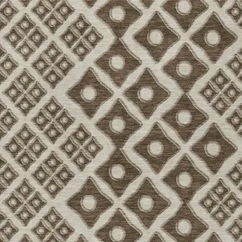 9' X 12' Brown And Beige Geometric Washable Indoor Outdoor Area Rug