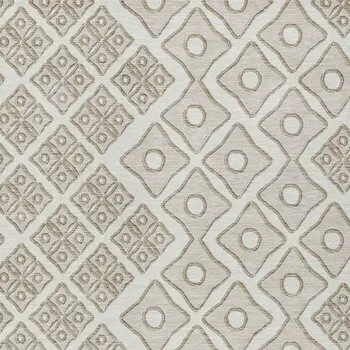 8' X 10' Ivory And Beige Geometric Washable Indoor Outdoor Area Rug