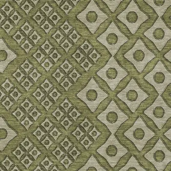 9' X 12' Olive Green And Gray Geometric Washable Indoor Outdoor Area Rug