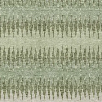 5' X 8' Artichoke Green And Light Green Striped Washable Indoor Outdoor Area Rug