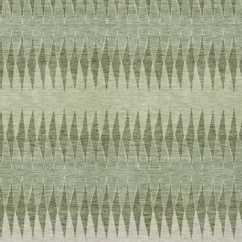 8' X 10' Artichoke Green And Light Green Striped Washable Indoor Outdoor Area Rug