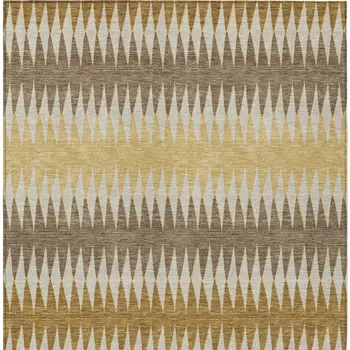8' X 10' Chocolate And Ivory Striped Washable Indoor Outdoor Area Rug