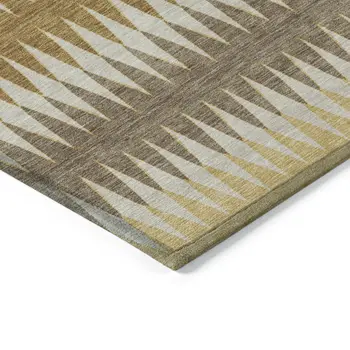 8' X 10' Chocolate And Ivory Striped Washable Indoor Outdoor Area Rug