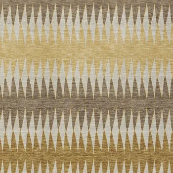 9' X 12' Chocolate And Ivory Striped Washable Indoor Outdoor Area Rug