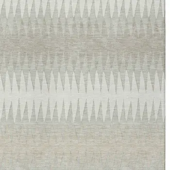 10' X 14' Ivory And Gray Striped Washable Indoor Outdoor Area Rug