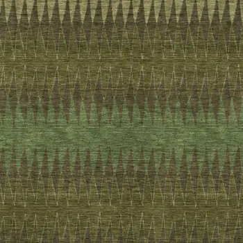 8' X 10' Olive Green And Dark Green Striped Washable Indoor Outdoor Area Rug