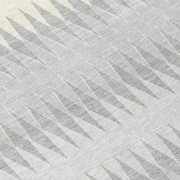 8' Silver Gray And Ivory Round Striped Washable Indoor Outdoor Area Rug