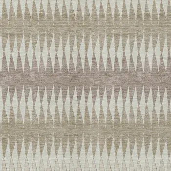 5' X 8' Taupe Beige And Ivory Striped Washable Indoor Outdoor Area Rug