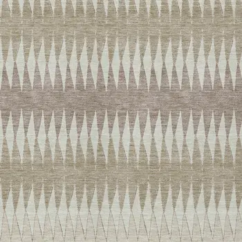 10' X 14' Taupe Beige And Ivory Striped Washable Indoor Outdoor Area Rug