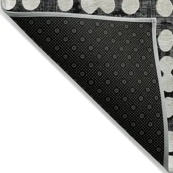 3' X 5' Black And Ivory Abstract Washable Indoor Outdoor Area Rug