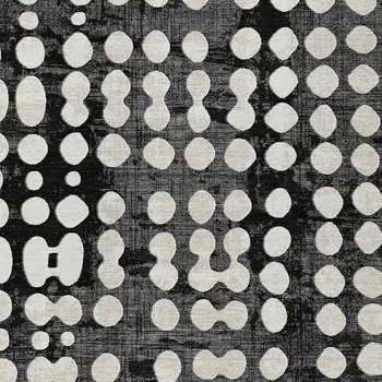 3' X 5' Black And Ivory Abstract Washable Indoor Outdoor Area Rug