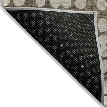 5' X 8' Brown And Beige Abstract Washable Indoor Outdoor Area Rug