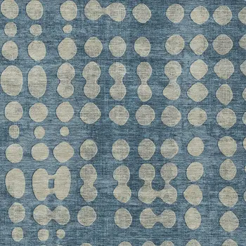 5' X 8' Denim Blue And Gray Abstract Washable Indoor Outdoor Area Rug