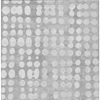 10' X 14' Gray And Ivory Abstract Washable Indoor Outdoor Area Rug
