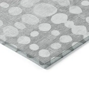 10' X 14' Gray And Ivory Abstract Washable Indoor Outdoor Area Rug
