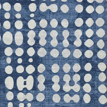 10' X 14' Navy Blue And Ivory Abstract Washable Indoor Outdoor Area Rug