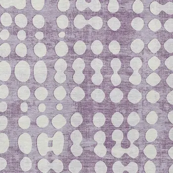 9' X 12' Purple And Ivory Abstract Washable Indoor Outdoor Area Rug