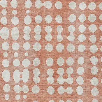 8' X 10' Salmon And Ivory Abstract Washable Indoor Outdoor Area Rug