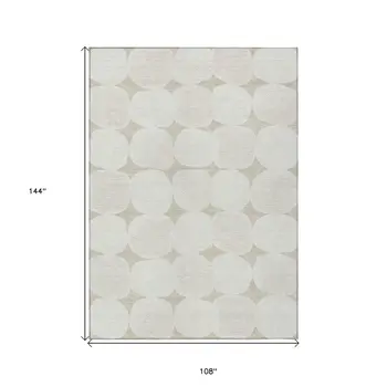 9' X 12' Beige And Brown Abstract Washable Indoor Outdoor Area Rug