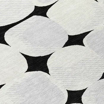 5' X 8' Black Gray And Ivory Abstract Washable Indoor Outdoor Area Rug