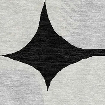 8' Black Gray And Ivory Round Abstract Washable Indoor Outdoor Area Rug