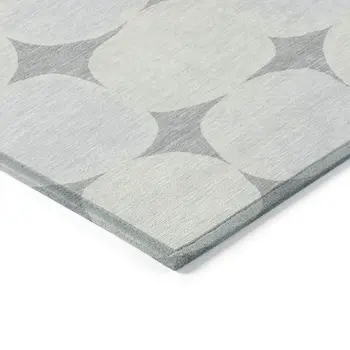 3' X 5' Gray And Beige Abstract Washable Indoor Outdoor Area Rug
