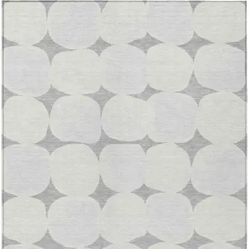 10' X 14' Gray And Beige Abstract Washable Indoor Outdoor Area Rug