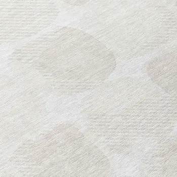 8' Ivory And Beige Round Abstract Washable Indoor Outdoor Area Rug
