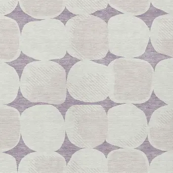 3' X 5' Lavender Beige And Ivory Abstract Washable Indoor Outdoor Area Rug