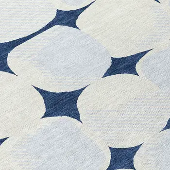 3' X 5' Navy Blue Gray And Ivory Abstract Washable Indoor Outdoor Area Rug