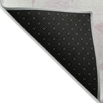 5' X 8' Pink And Ivory Abstract Washable Indoor Outdoor Area Rug