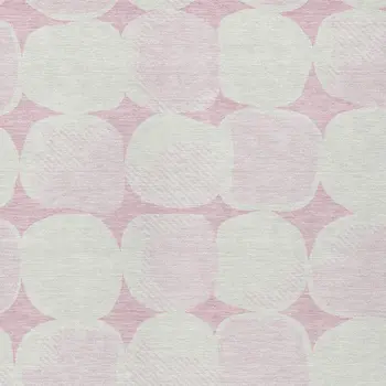 10' X 14' Pink And Ivory Abstract Washable Indoor Outdoor Area Rug